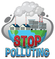 Stop pollution banner vector concept