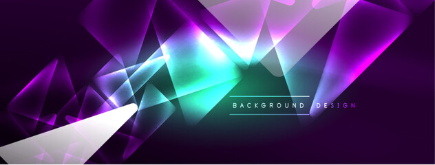 Vibrant Geometric Neon Shiny Line Background. A Bold and Stunning Display of Shapes, Lines, Colors, and Glow, Perfect for Futuristic Modern Designs, Hi-tech Presentations, Technology Web Pages