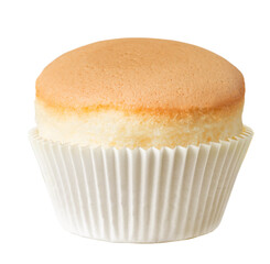 Chiffon cup cake isolated. Png transparency