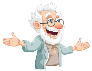 Grandfather head cartoon isolated