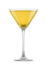 Martini Cocktail Drink Glass Pineapple Style With Liquid 3D Rendering