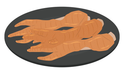 鶏肉の足（もみじ）の煮つけのイラスト