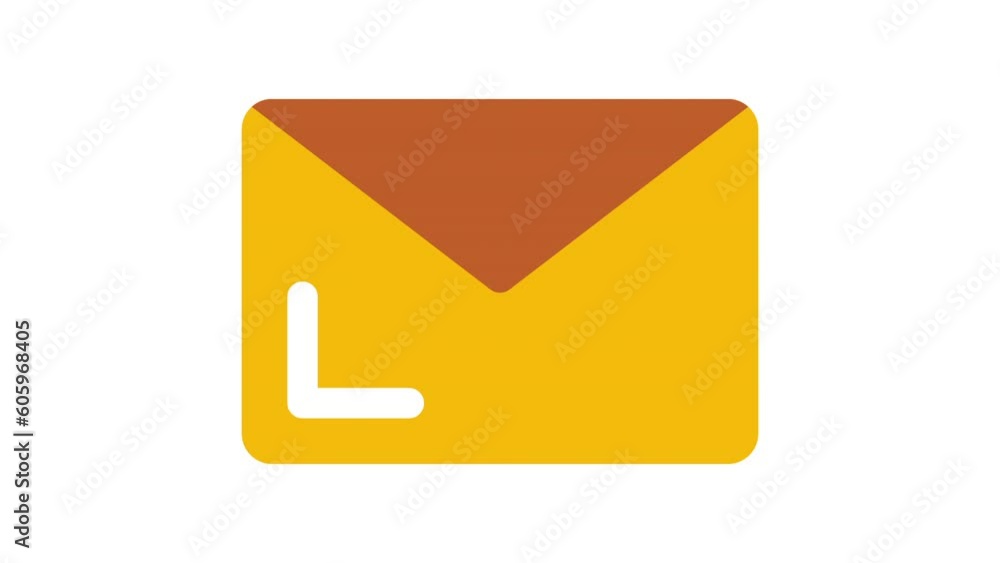 Poster email, web interface animated icon on white background.