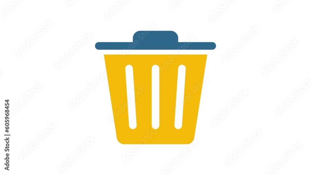 Poster trash, web interface animated icon on white background.
