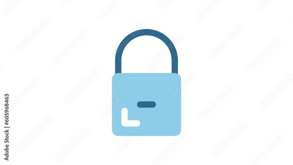 Poster security, web interface animated icon on white background.