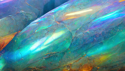 Abstract iridescent opal stone texture. AI