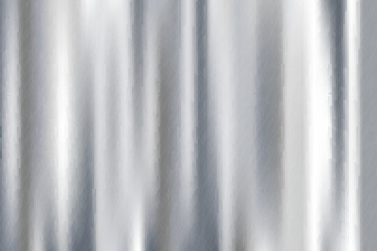 Silver foil background. Metal textured shiny gradient. Stainless glossy surface with reflection. Realistic chrome backdrop. Vector illustration.
