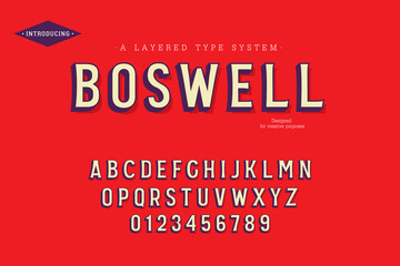 Boswell typeface. For labels and different type designs