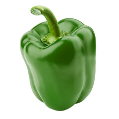 sweet green pepper, paprika, isolated on white background, full depth of field