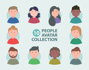 Set Avatar People Collection Flat Design