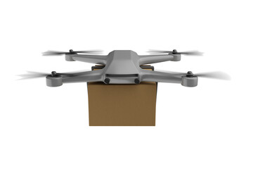 A delivery drone with a card box