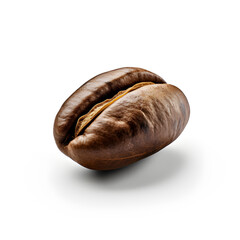Coffee seed isolated on white background. Generative AI.