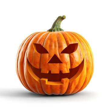Halloween pumkin on white background. Generative AI.