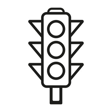recommend clip art: Traffic light flat icon vector isolated on white background.