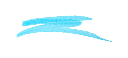 Stroke drawn with light blue marker on white background, top view