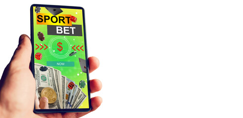 smartphone against gambling app screen