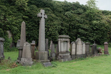 Graves in the Glasgow Necropolis, Scotland