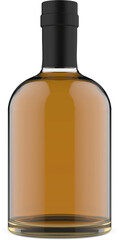 Rum Whiskey Cognac Bottle With Liquid 3D Rendering