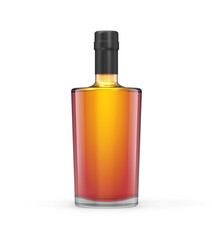 Rum Whiskey Cognac Bottle With Liquid 3D Rendering