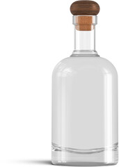 Rum Vodka Bottle With Liquid 3D Rendering