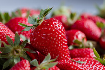 Strawberries close up macro shot background