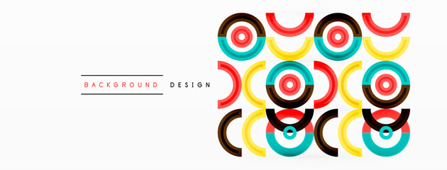 Fototapeta premium Colorful circle abstract background with vibrant and eye-catching design that incorporates a variety of different shades and hues creating a swirling, dynamic effect