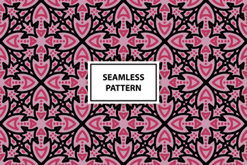 Seamless pattern with floral elements. colorful vector abstract design. Decorative lattice in Arabic style. Background for textile, fabric and wrapping.