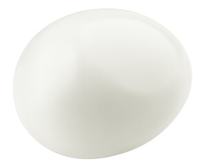 boiled egg without shell, isolated on white background, full depth of field