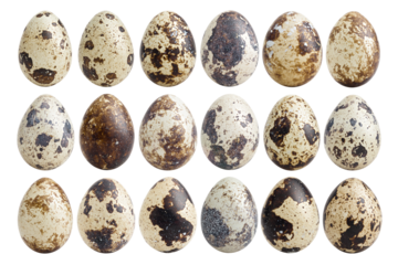 quail egg, isolated on white background, full depth of field