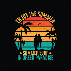 happy summer day beach vector design