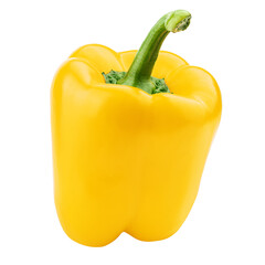 sweet yellow pepper, paprika, isolated on white background, full depth of field
