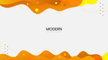 Modern liquid background with white and orange background