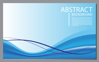 Abstract Background Smooth Blue Gradient Mesh Wave Design. Banner Template Vector