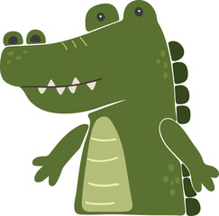 Crocodile animal isolted vector, Cute Animal crocodile, Safari Clipart, Portrait animal vector, Baby animal element