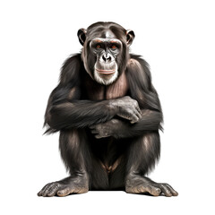 Naklejka premium Chimpanzee on a transparant background, PNG, Generative Ai
