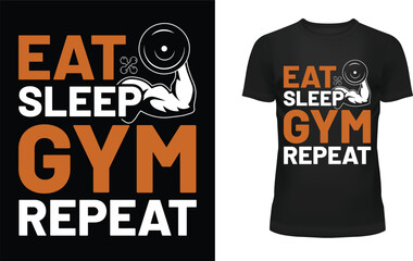 Eat sleep gym repeat t-shirt design