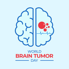 World Brain Tumor Day Vector Illustration. suitable for greeting card, poster, social media post and banner