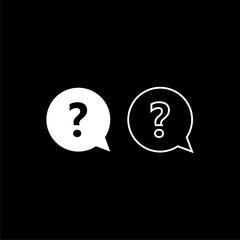 Question Mark Icon isolated on black background 