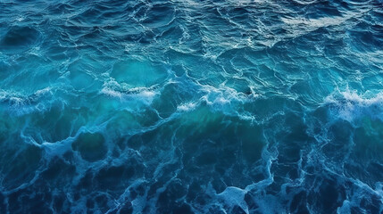 Fototapeta na wymiar Aerial view of blue sea water surface texture background. Top view. Generative AI.