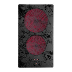 modern induction hob. Stylish graphite-colored ceramic plate. control Panel. top view of kitchen...