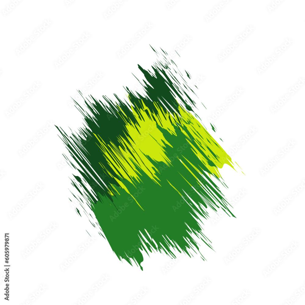 Poster abstract green brush background vector transparant design element template