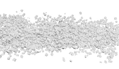 Textural image of scattered granules of white food substance