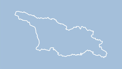 Vector outline map Georgia, line border country