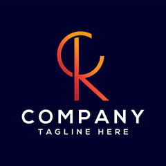 Letter CK logo design vector.