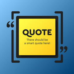 Quote frame blank, text quote boxes, message