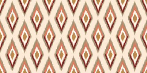 Ethnic abstract ikat art. Seamless pattern in tribal, folk embroidery, and Mexican style. Aztec geometric art ornament print. Design for carpet, wallpaper, clothing, wrapping, fabric, cover, textile.