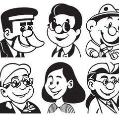 set of people design black