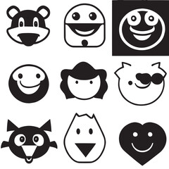 Obraz premium set of people design black