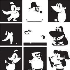 set of people design black