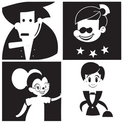 set of people design black